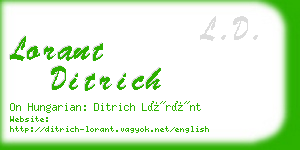 lorant ditrich business card